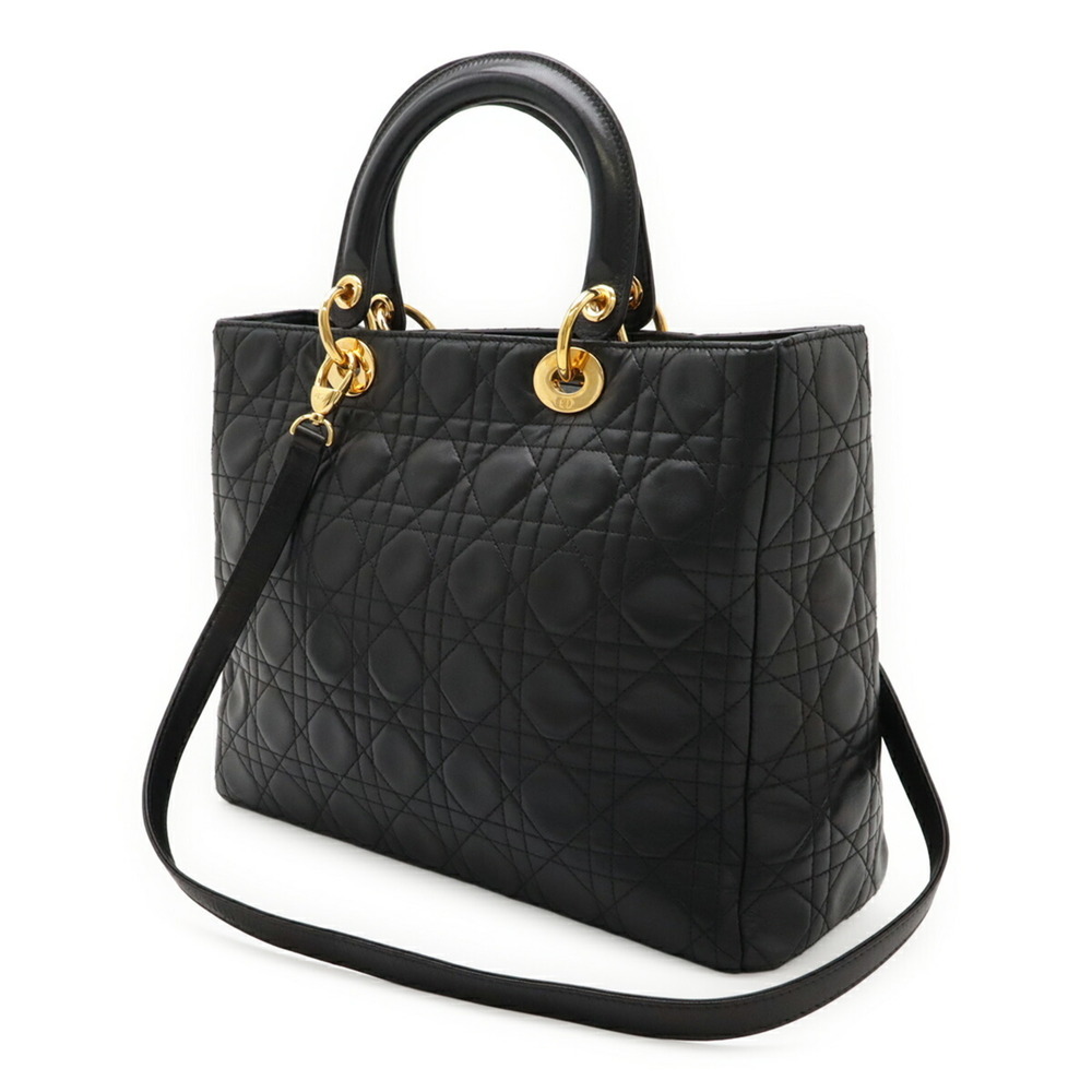 Christian Dior Lady Cannage Handbag Tote Bag in Black Lambskin (CAL44560) - Picture 3 of 10
